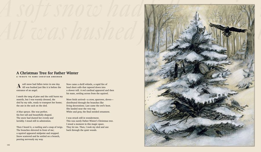 A Christmas Tree for Father Winter, a tribute to Hans Christian Andersen &mdash; poem and illustration by Sherry L. Ross, pages 142 and 143 of Wonderment